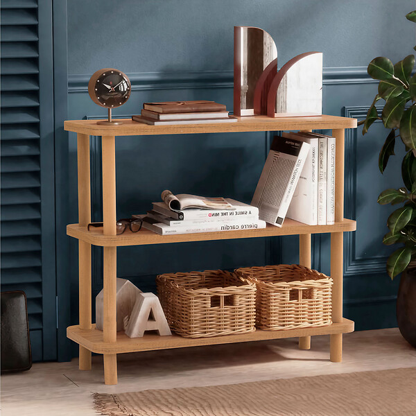 HABITAT ET JARDIN - Bibliothèque en bois "Step" - 80 x 28 x 75 cm - Marron - large