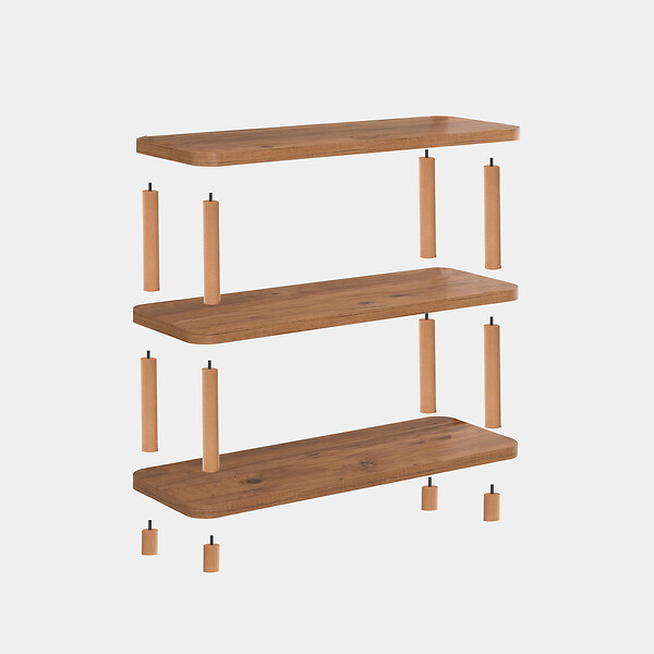HABITAT ET JARDIN - Bibliothèque en bois "Step" - 80 x 28 x 75 cm - Marron - large