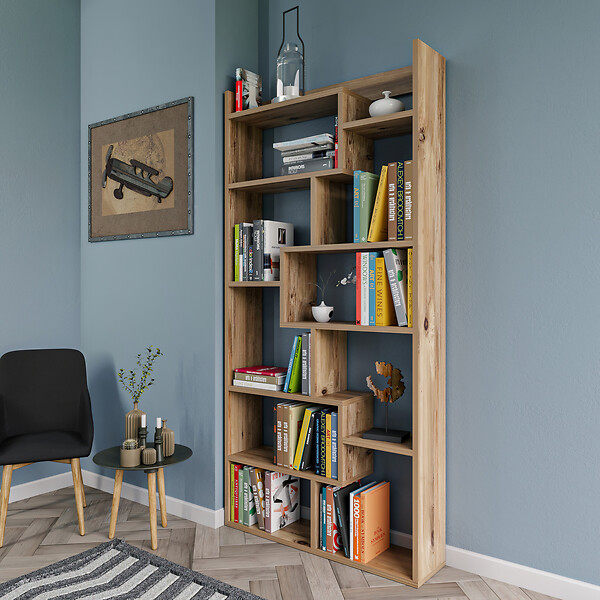 HABITAT ET JARDIN - Bibliothèque en bois "Kuttap" - 90 x 22 x 182 cm - Pin - large