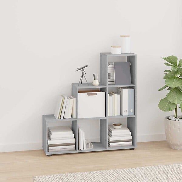 VIDAXL - vidaXL Bibliothèque escalier Sonoma gris 107 cm Bois d'ingénierie - large