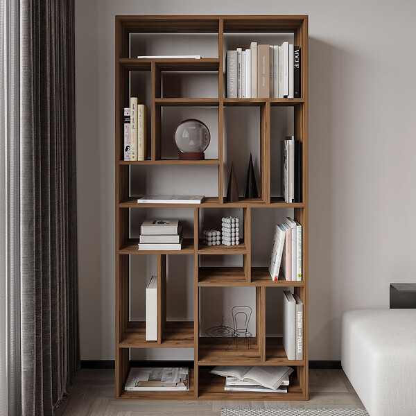 HABITAT ET JARDIN - Bibliothèque en bois "Nicola" - 90 x 30 x 180 cm - Marron - large
