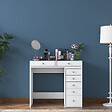 HABITAT ET JARDIN - Coiffeuse avec tiroirs intégrés en bois "Soma" - 90 x 44 x 80 cm - Blanc - vignette