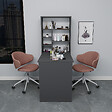 HABITAT ET JARDIN - Table de maquillage en bois "Sedir" - 90 x 59 x 74 cm - Gris anthracite - vignette