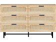 HABITAT ET JARDIN - Commode en bois et cannage "Harrison" - 120 x 40 x 75 cm - Beige - vignette