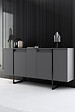 HABITAT ET JARDIN - Buffet en bois "Luxe" - 160 x 35 x 80 cm - Gris anthracite - vignette