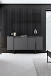HABITAT ET JARDIN - Buffet en bois "Luxe" - 160 x 35 x 80 cm - Gris anthracite - vignette