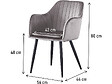 HABITAT ET JARDIN - Lot de 2 chaises "Velma" en velours avec accoudoirs - Gris - vignette