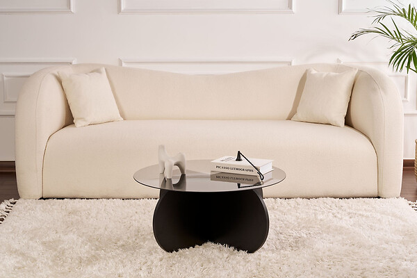 HABITAT ET JARDIN - Table basse en bois "Aeris" - 75 x 75 x 35 cm - Bois NoirTransparent - large