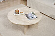 HABITAT ET JARDIN - Table basse en bois "Soleil" - 90 x 90 x 40 cm - Travertin - vignette