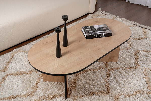HABITAT ET JARDIN - Table basse en bois "Sable" 119 x 60 x 40 cm - Chêne saphir - large