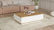 HABITAT ET JARDIN - Table basse en bois "FR14" - 90 x 60 x 28 cm - Pin atlantiqueBlanc - vignette