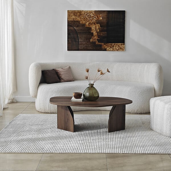 HABITAT ET JARDIN - Table basse en bois "Rock" 100 x 60 x 35 cm - Noyer - large
