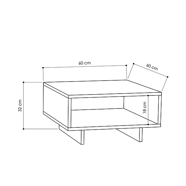 HABITAT ET JARDIN - Table basse en bois "Hola" - 60 x 60 x 32 cm - ChêneAnthracite - large