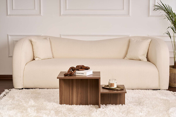 HABITAT ET JARDIN - Table basse en bois "Harmony" - 80 x 40 x 40 cm - Noyer - large