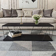 HABITAT ET JARDIN - Table basse en bois "Zisino" - 120 x 50 x 30 cm - Gris anthracite - vignette