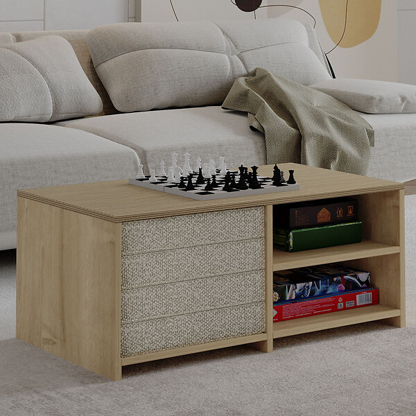 HABITAT ET JARDIN - Table basse en bois "Gord" - 90 x 45 x 44 cm - Beige - large