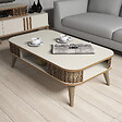 HABITAT ET JARDIN - Table basse en bois "Eylül" - 105 x 60 x 34 cm - Crème - vignette