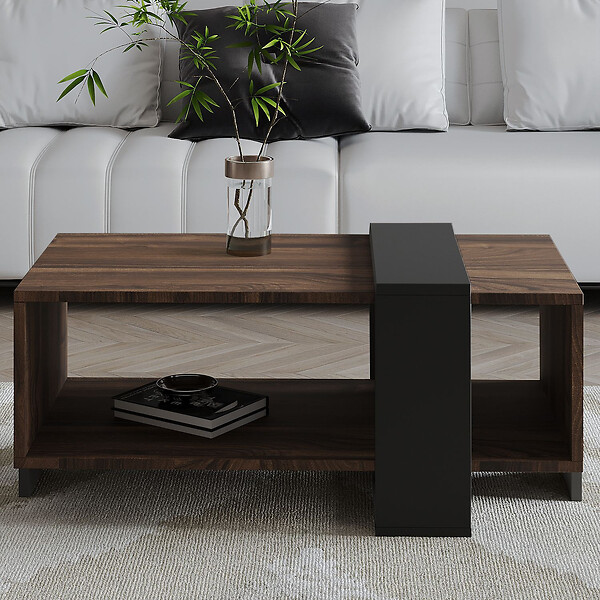 HABITAT ET JARDIN - Table basse en bois "Meleni" - 90 x 49 x 40 cm - Marron - large