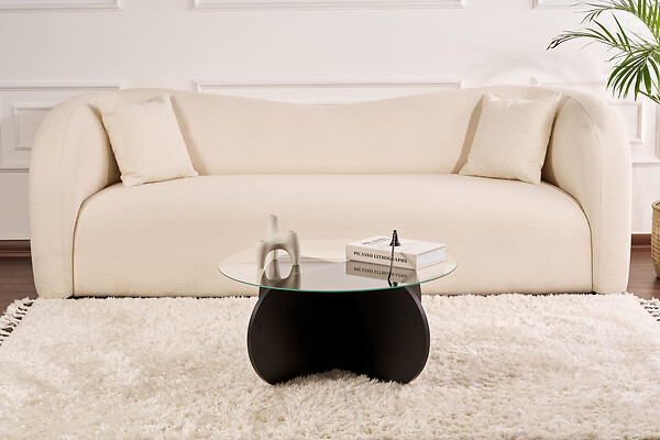 HABITAT ET JARDIN - Table basse en bois "Aeris" - 75 x 75 x 35 cm - Bois NoirFumée - large