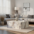 HABITAT ET JARDIN - Table basse en bois "Prizma" - 90 x 90 x 35 cm - Marbre Freesia - vignette