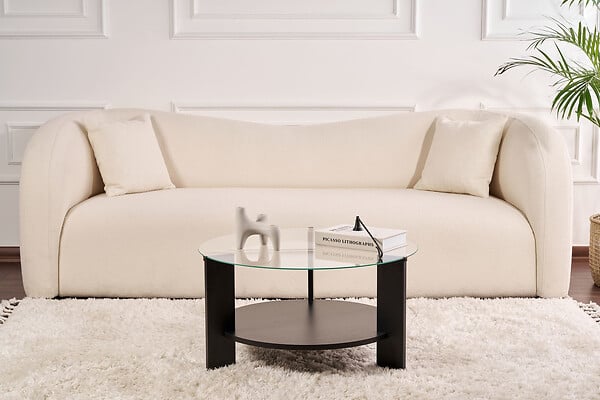 HABITAT ET JARDIN - Table basse en bois "Clara" - 75 x 75 x 40 cm - Bois NoirTransparent - large