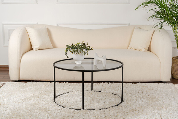HABITAT ET JARDIN - Table basse en métal "Aurum" - 80 x 80 x 43 cm - Noir Gris - large