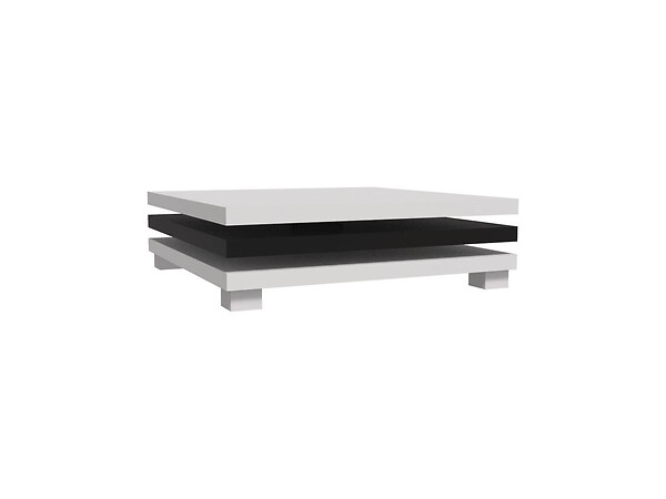 HABITAT ET JARDIN - Table basse "Elena" - 80 x 80 x 32 cm - Blanc / Noir - large
