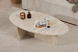 HABITAT ET JARDIN - Table basse en bois "Orba" - 120 x 65 x 40 cm - Travertin - vignette