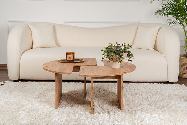 HABITAT ET JARDIN - Table basse en bois "Moira" 90 x 90 x 41 cm - Pin atlantique - large