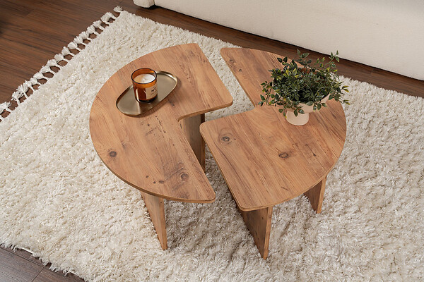 HABITAT ET JARDIN - Table basse en bois "Moira" 90 x 90 x 41 cm - Pin atlantique - large