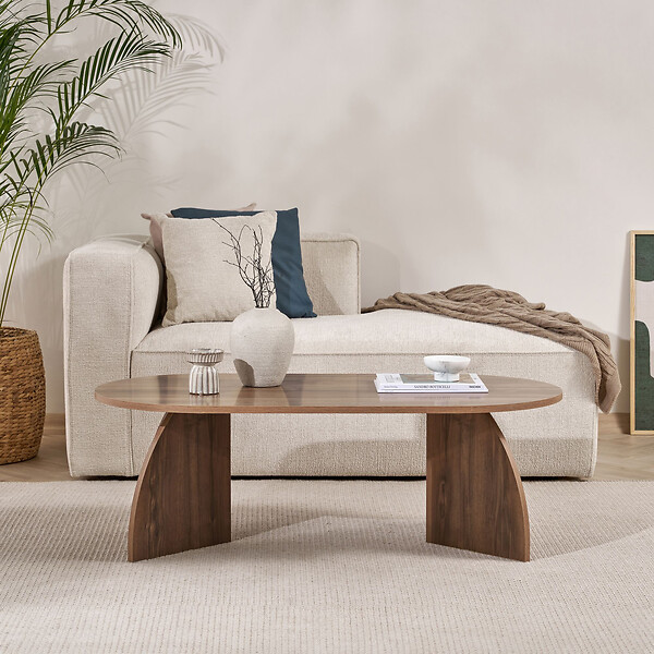 HABITAT ET JARDIN - Table basse en bois "Melina" 120 x 60 x 40 cm - Noyer - large