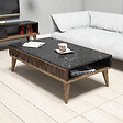 HABITAT ET JARDIN - Table basse en bois "Milan" - 105 x 60 x 34 cm - Noyer, Noir - vignette