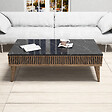HABITAT ET JARDIN - Table basse en bois "Milan" - 105 x 60 x 34 cm - Noyer, Noir - vignette