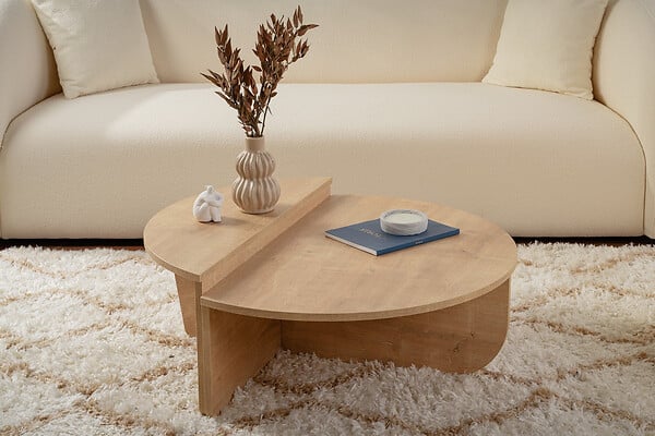 HABITAT ET JARDIN - Table basse en bois "Orion" - 90 x 60 x 30 cm - Chêne miel - large