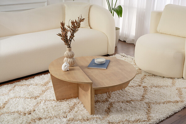 HABITAT ET JARDIN - Table basse en bois "Orion" - 90 x 60 x 30 cm - Chêne miel - large