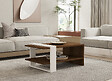 HABITAT ET JARDIN - Table basse en bois "Gaye" - 80 x 50 x 35 cm - Noyer, Blanc - vignette