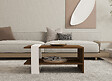 HABITAT ET JARDIN - Table basse en bois "Gaye" - 80 x 50 x 35 cm - Noyer, Blanc - vignette