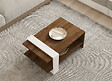 HABITAT ET JARDIN - Table basse en bois "Gaye" - 80 x 50 x 35 cm - Noyer, Blanc - vignette