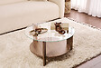 HABITAT ET JARDIN - Table basse en bois "Clara" - 75 x 75 x 40 cm - NoyerTransparent - vignette