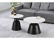 HABITAT ET JARDIN - Lot de 2 tables basses gigognes en céramique "Vulca" - 70 x 70 x 43 cm - Blanc - vignette