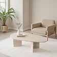 HABITAT ET JARDIN - Table basse en bois "Flap" 139,5 x 79,5 x 42 cm - Travertin - vignette