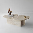 HABITAT ET JARDIN - Table basse en bois "Stones" 125 x 60 x 38 cm - Travertin - vignette