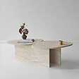 HABITAT ET JARDIN - Table basse en bois "Stones" 125 x 60 x 38 cm - Travertin - vignette