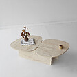 HABITAT ET JARDIN - Table basse en bois "Stones" 125 x 60 x 38 cm - Travertin - vignette
