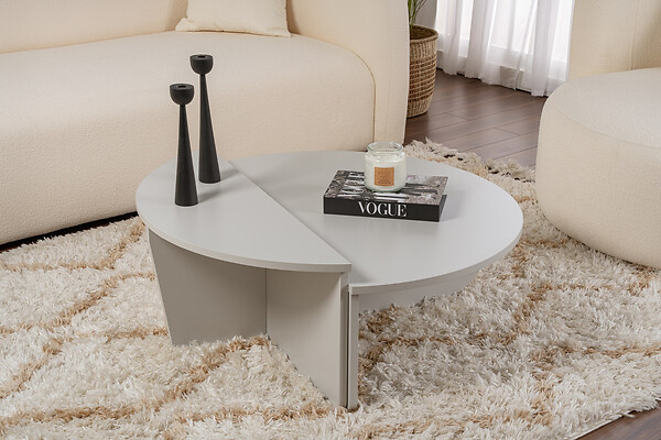 HABITAT ET JARDIN - Table basse en bois "Orion" 90 x 60 x 30 cm - Gris - large