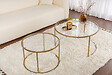 HABITAT ET JARDIN - Lot de 2 tables basses en métal "Aurum" - 80 x 80 x 43 cm - Or Transparent - vignette
