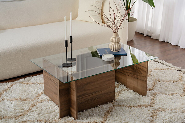 HABITAT ET JARDIN - Table basse en bois "Vetrino" - 105 x 65 x 40 cm - Noyer - large
