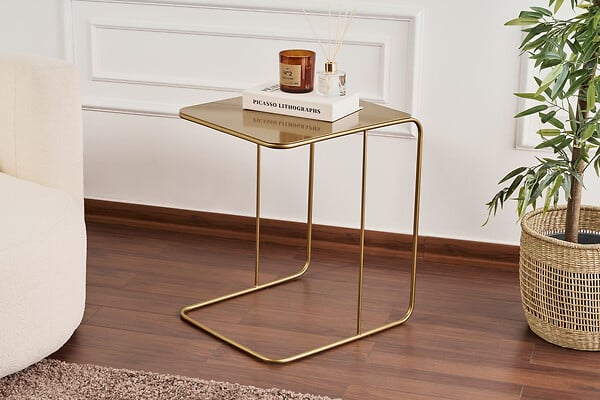 HABITAT ET JARDIN - table d'appoint en métal "Poet" 47 x 46 x 57 cm - Or - large
