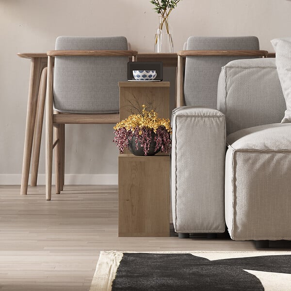 HABITAT ET JARDIN - Table d'appoint en bois "Homemania" - 60 x 20 x 60 cm - Beige - large