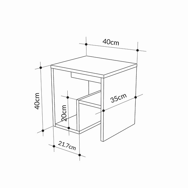 HABITAT ET JARDIN - table d'appoint en bois "Bon" 40 x 35 x 40 cm - Blanc - large